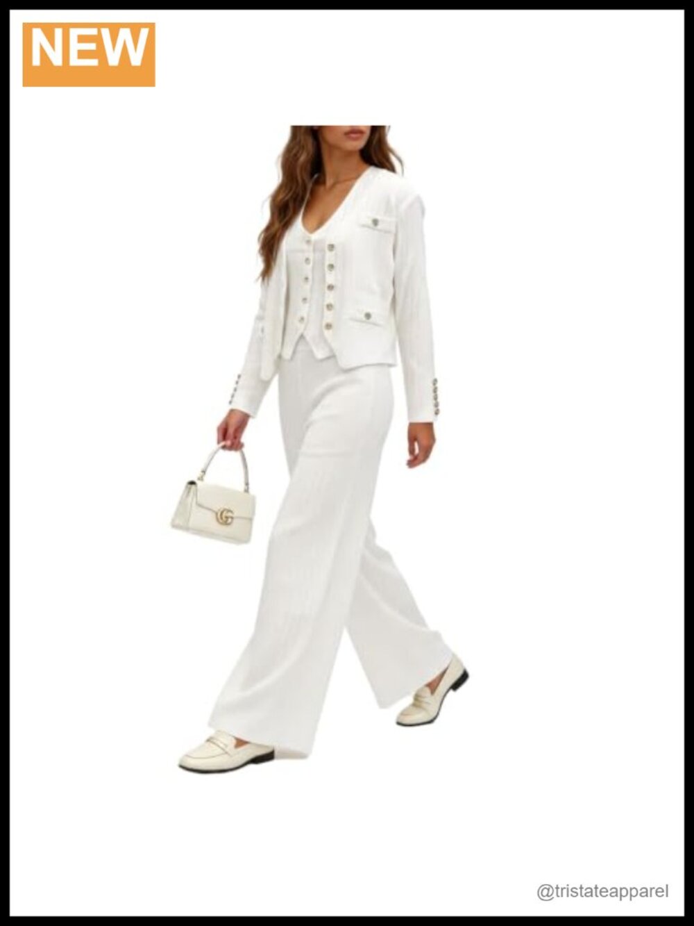 Women 3 Piece Lounge Set Knit Matching Outfit Cardigan Pants Casual Travel